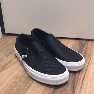 VANS PERF LEATHER SLIP ON - BLACK